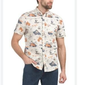 Penquin Original Button front SS shirt Aloha Hawaiian print Size XXL NWT